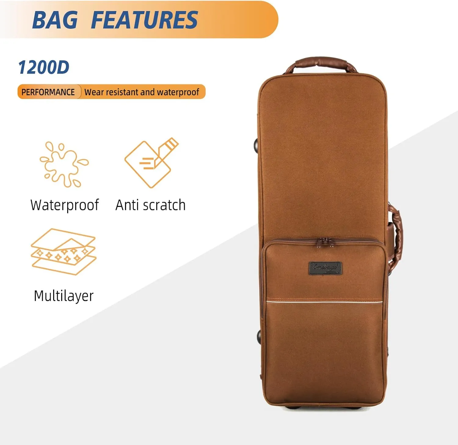 Tenor Saxophone Case With Wheels - Roller Bag, Backpack, Thicken Padded Shoulder Strap, Handle Strap, Sax Accessories Carrying Bag