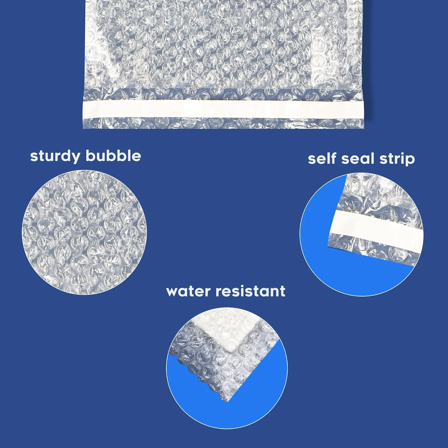 The Boxery 10.5x13" Clear Self-Sealing Bubble Out Bag Pouches -100 Pack- Bubble Cushion Wrap Bags for Packing, Storage, Moving, and Shipping fragile items