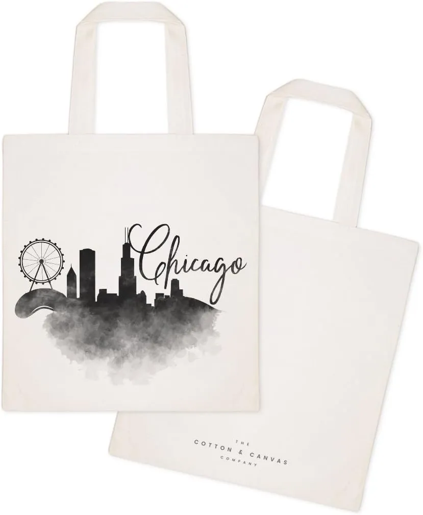 The Cotton & Canvas Co. Cityscape, Souvenir, Beach, Shopping and Travel Reusable Shoulder Tote and Handbag