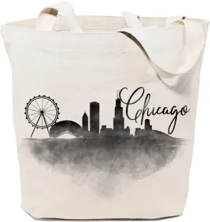 The Cotton & Canvas Co. Cityscape, Souvenir, Beach, Shopping and Travel Reusable Shoulder Tote and Handbag