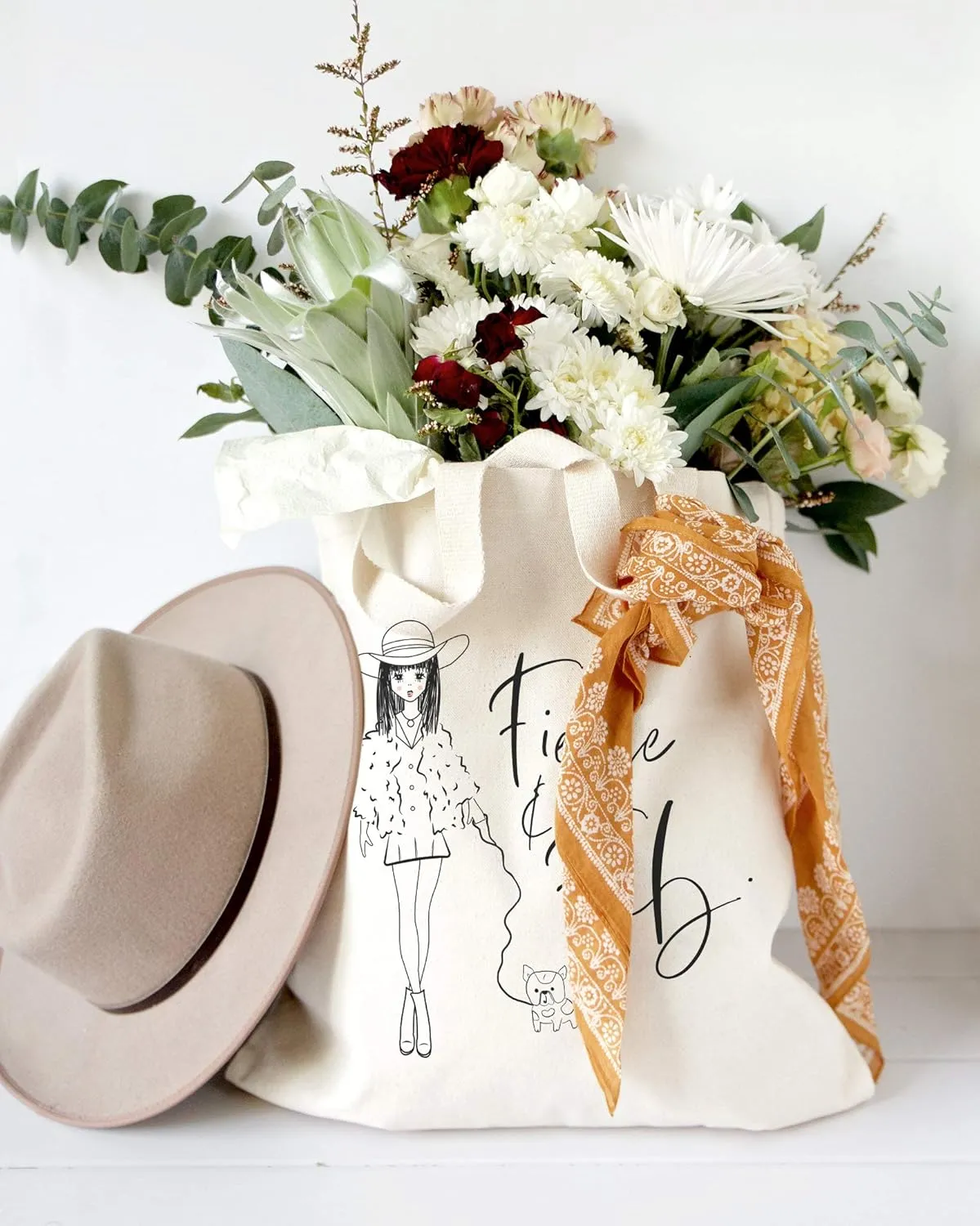 The Cotton & Canvas Co. Fashion Girl Beach, Shopping and Travel Reusable Shoulder Tote and Handbag