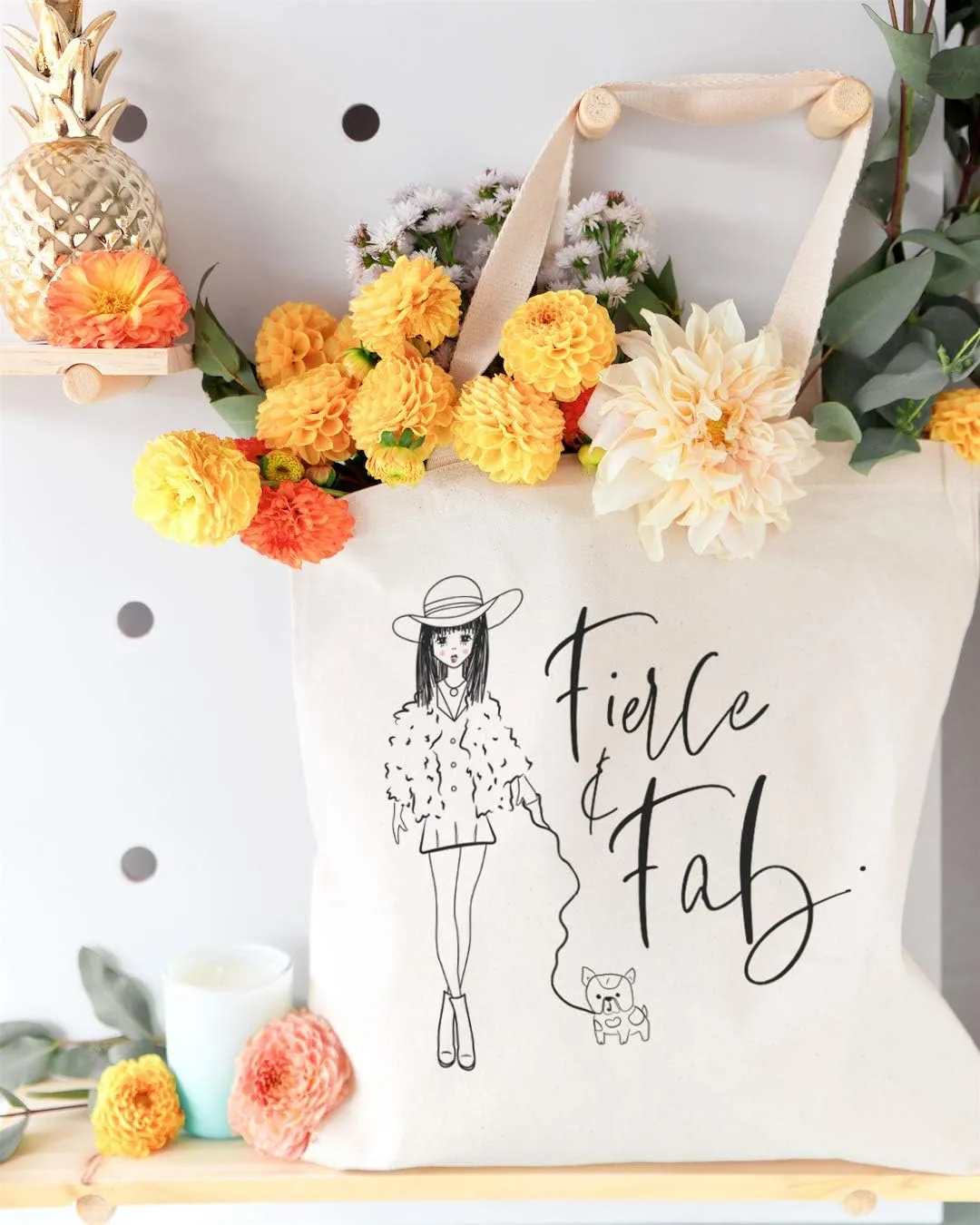 The Cotton & Canvas Co. Fashion Girl Beach, Shopping and Travel Reusable Shoulder Tote and Handbag