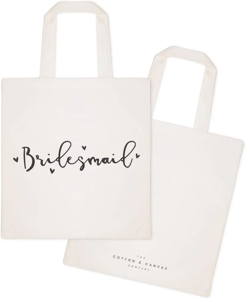 The Cotton & Canvas Co. Wedding, Bridesmaid Gift, Beach, Shopping and Travel Resusable Shoulder Tote and Handbag