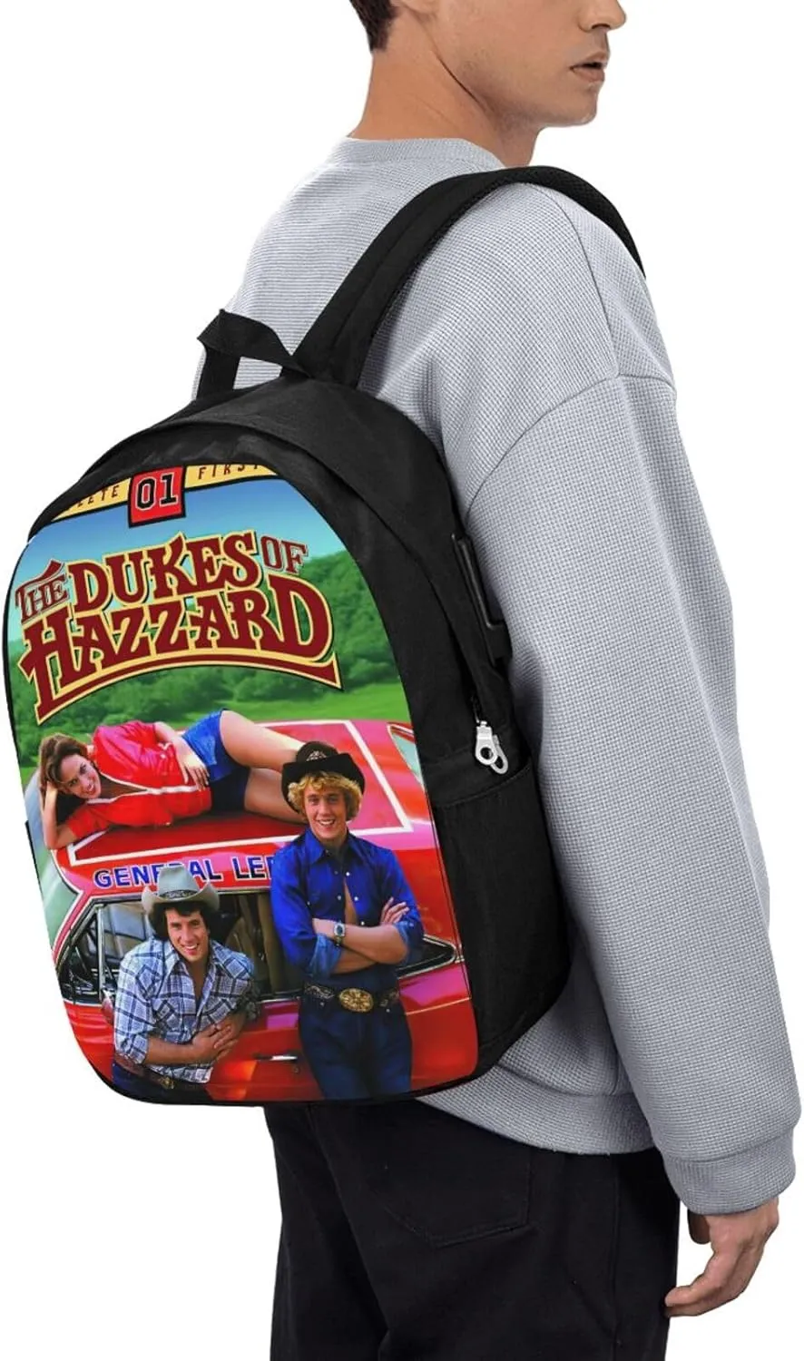 The Dukes Funny of Movie Hazzard Laptop Backpack Sports Backpack Music Elements Travel Backpack Classic Backpack With USB port