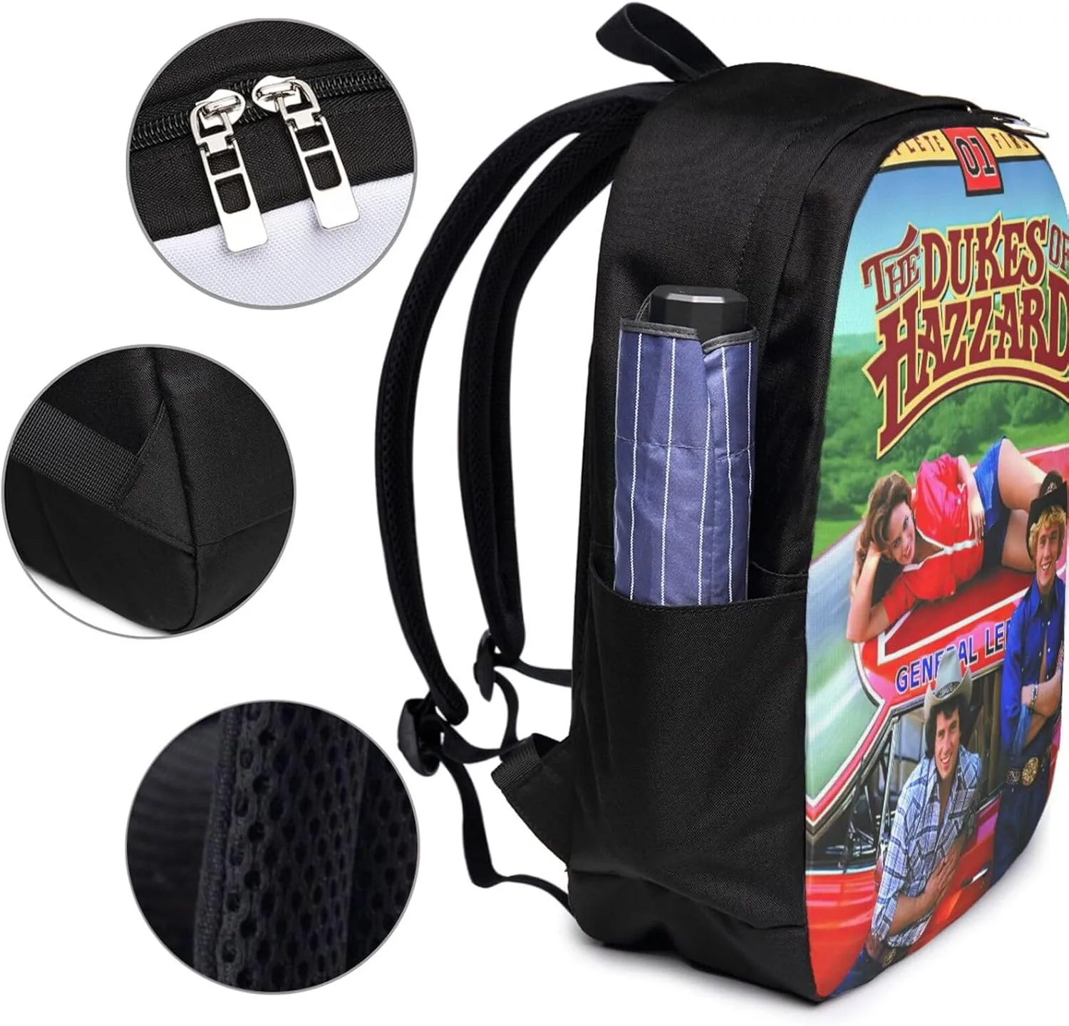 The Dukes Funny of Movie Hazzard Laptop Backpack Sports Backpack Music Elements Travel Backpack Classic Backpack With USB port