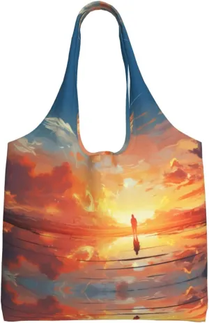 The eagle flying Handbag, lightweight medium-sized reusable grocery bag, canvas tote bag