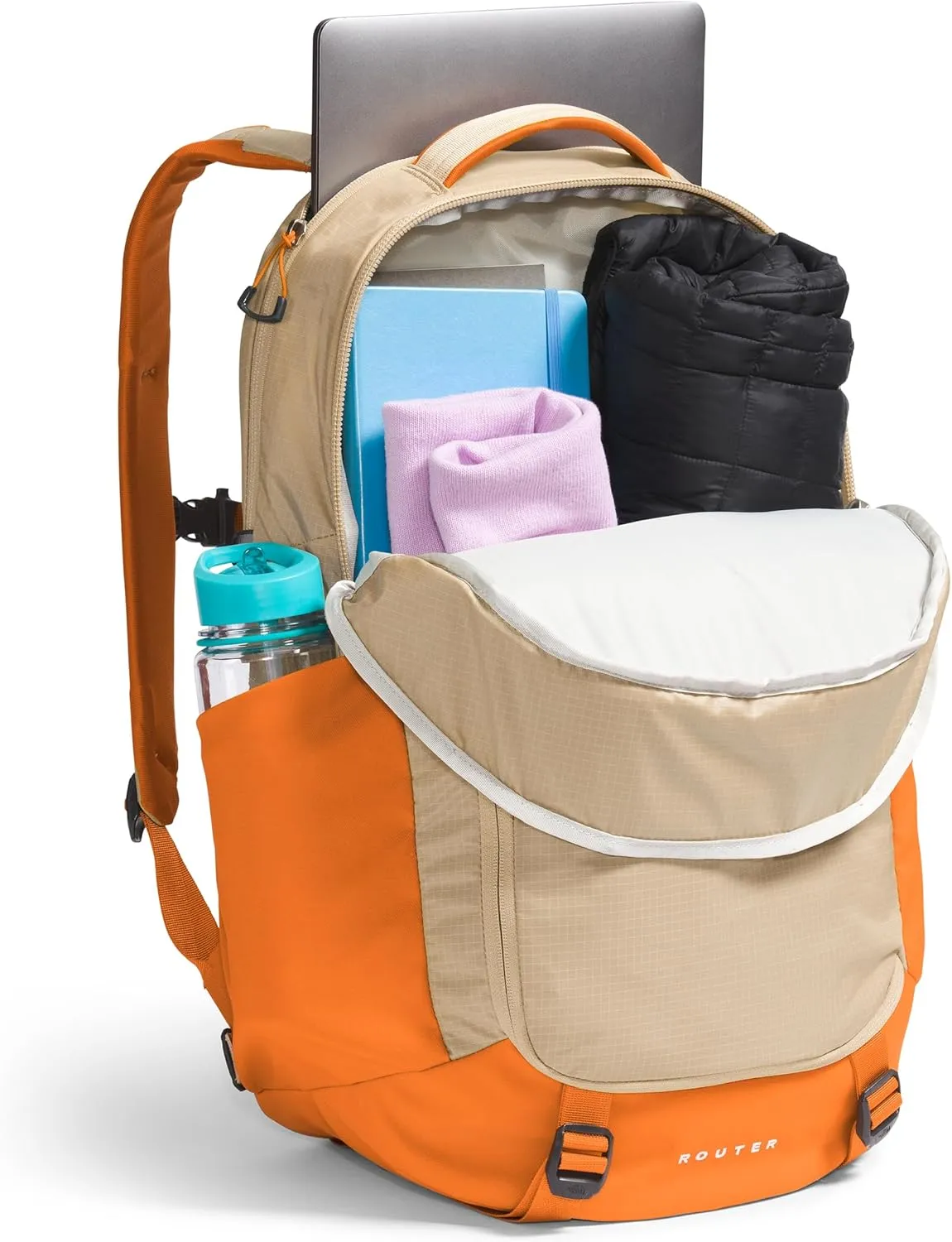 THE NORTH FACE Router Everyday Laptop Backpack, Khaki Stone/Desert Rust, One Size