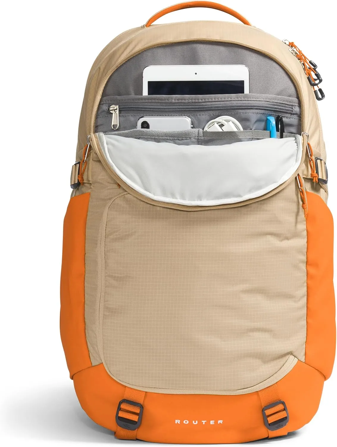 THE NORTH FACE Router Everyday Laptop Backpack, Khaki Stone/Desert Rust, One Size