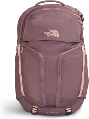 THE NORTH FACE Women's Surge Commuter Laptop Backpack, Fawn Grey/Pink Moss, One Size