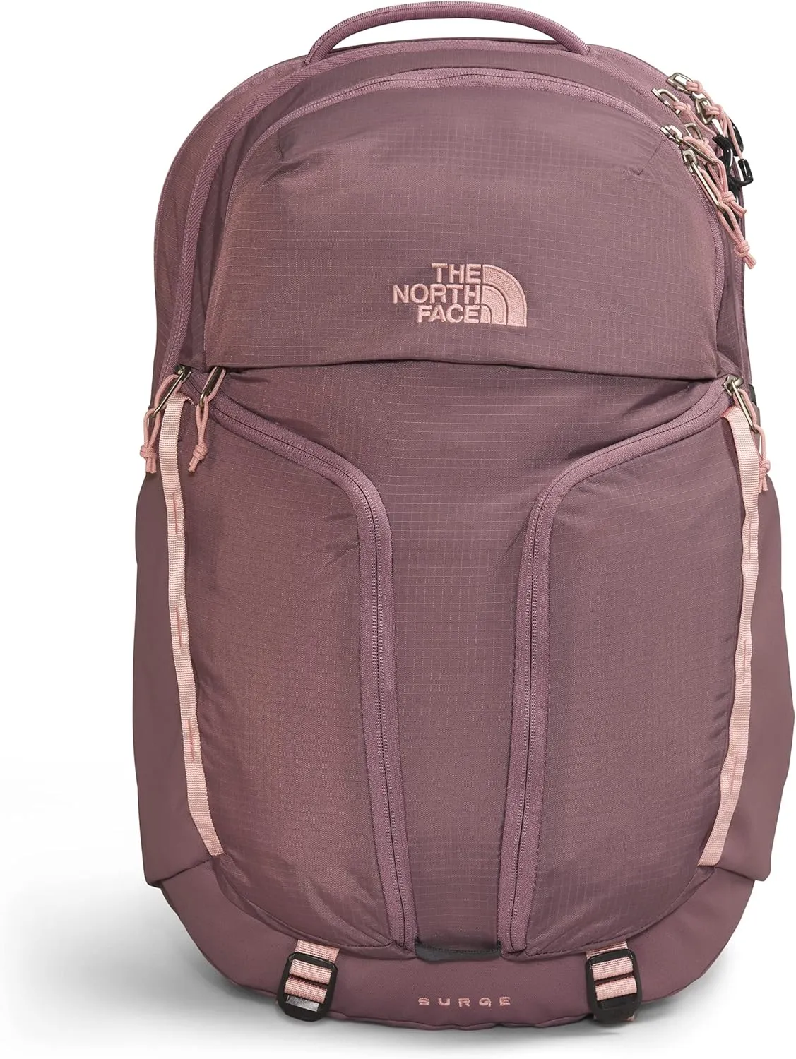 THE NORTH FACE Women's Surge Commuter Laptop Backpack, Fawn Grey/Pink Moss, One Size