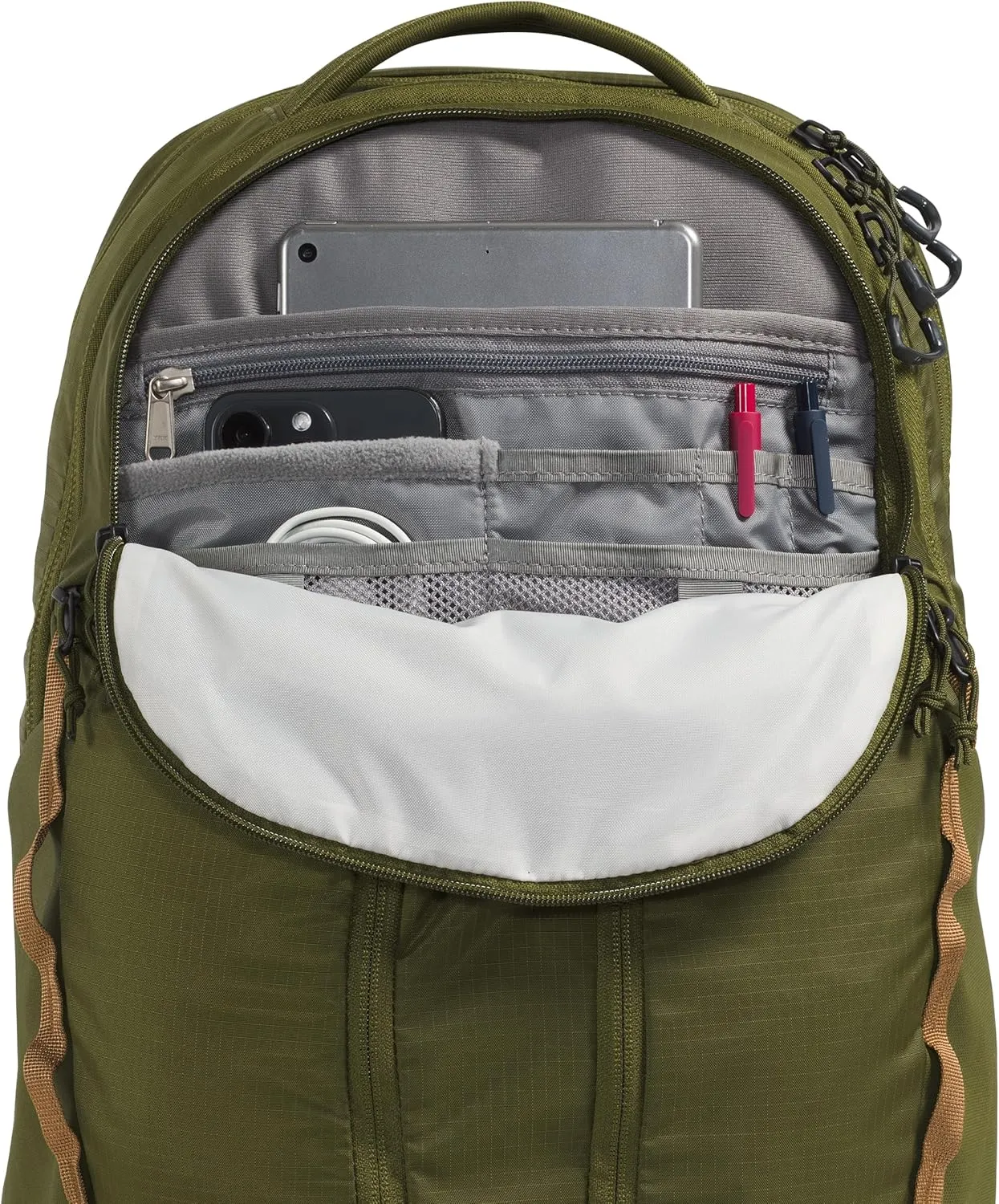 THE NORTH FACE Women's Surge Commuter Laptop Backpack - PFAS Free, Forest Olive/Utility Brown, One Size