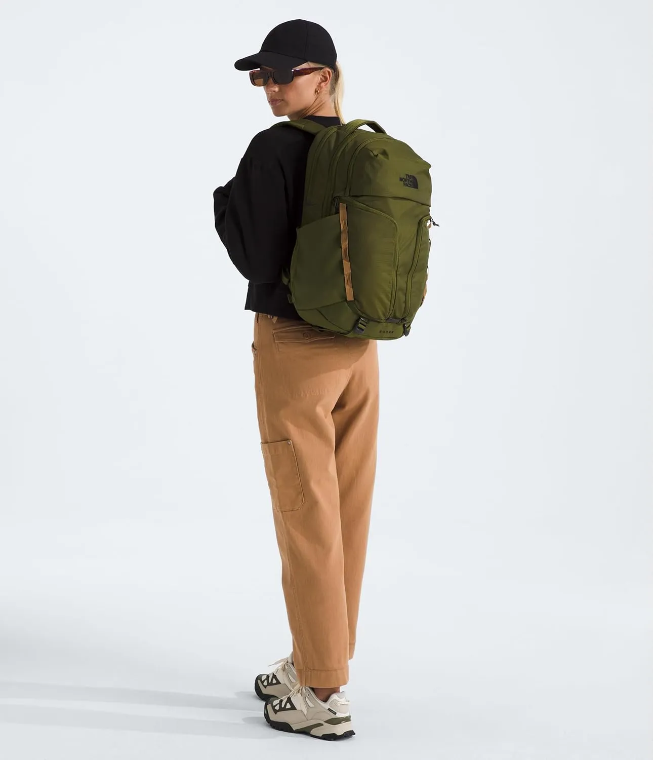 THE NORTH FACE Women's Surge Commuter Laptop Backpack - PFAS Free, Forest Olive/Utility Brown, One Size