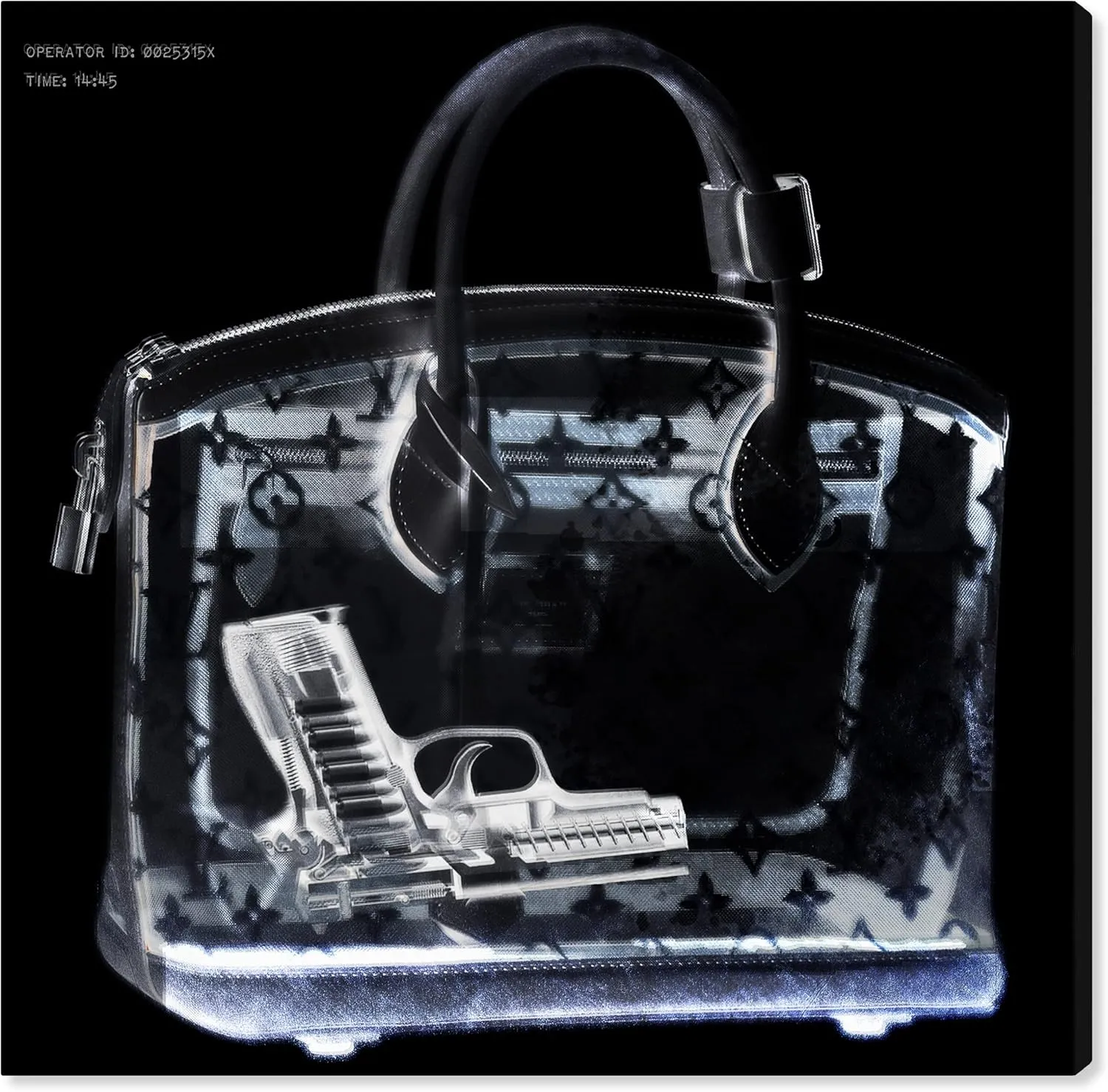 The Oliver Gal Artist Co. Fashion and Glam Wall Art Canvas Prints 'Couture X Ray' Handbags Home Décor, 30 in x 30 in, Black, White