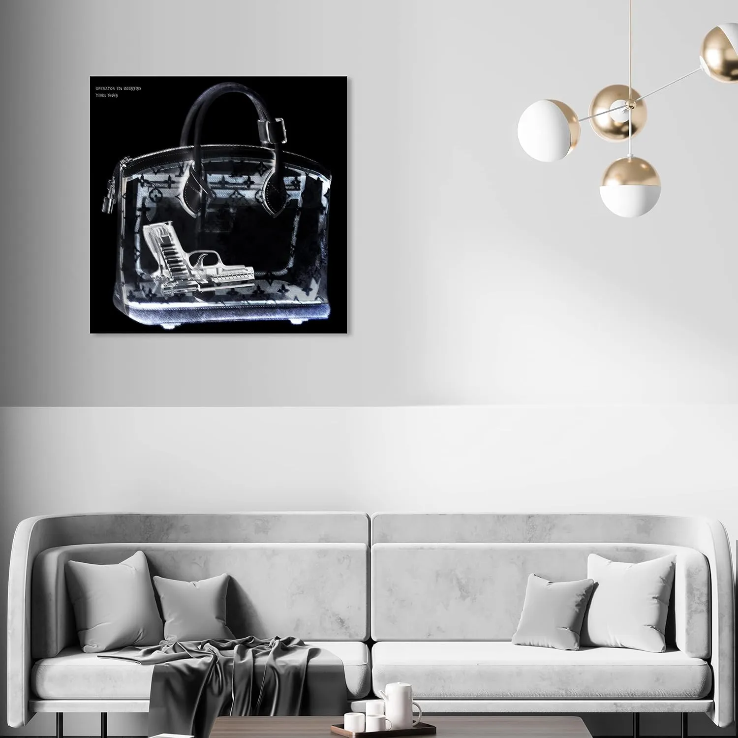 The Oliver Gal Artist Co. Fashion and Glam Wall Art Canvas Prints 'Couture X Ray' Handbags Home Décor, 30 in x 30 in, Black, White