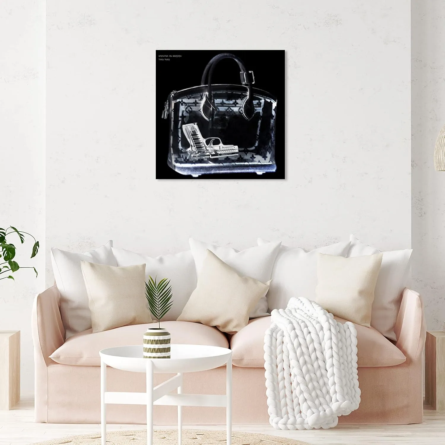 The Oliver Gal Artist Co. Fashion and Glam Wall Art Canvas Prints 'Couture X Ray' Handbags Home Décor, 30 in x 30 in, Black, White
