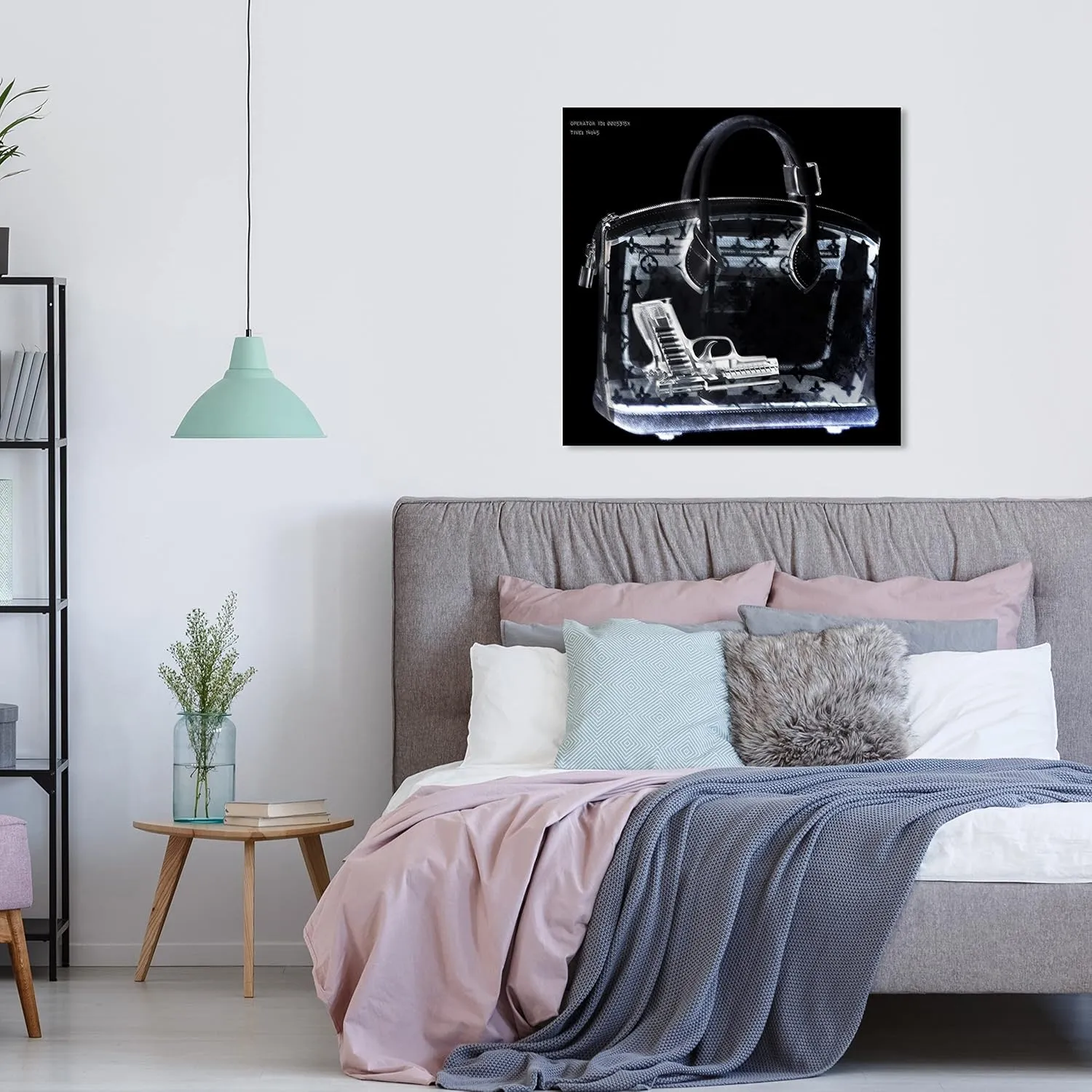 The Oliver Gal Artist Co. Fashion and Glam Wall Art Canvas Prints 'Couture X Ray' Handbags Home Décor, 30 in x 30 in, Black, White