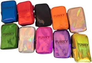 Thigh Bag| Leg Harness Bag| Crossbody Bag| Waist Pouch Rave Bag for Women Hiking Travel Fanny Pack with Adjustable Straps| Holographic Unisex Phone holder bag Convertible 4 in1 design (Orange)