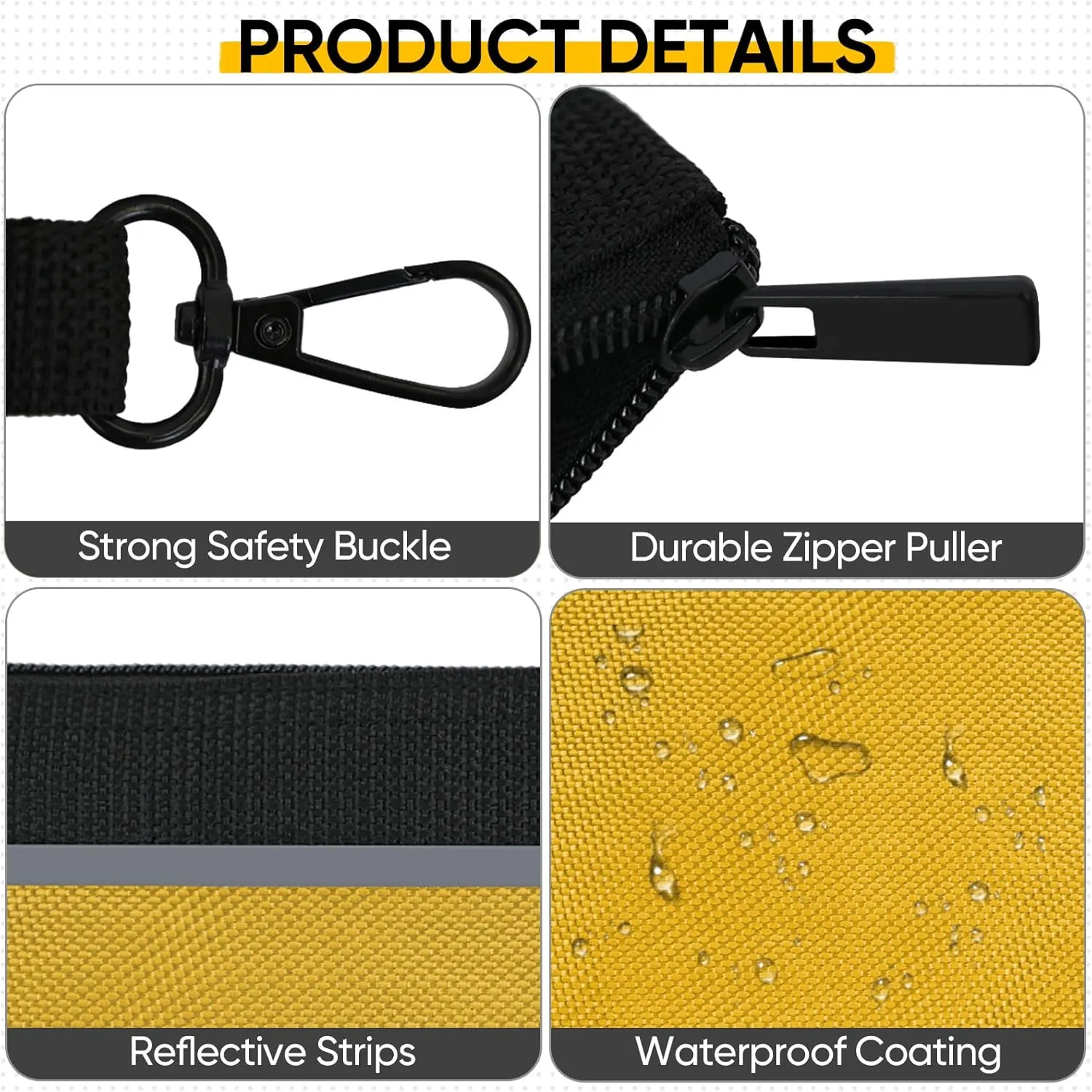 TICONN Tool Pouches with Zipper, 1680D Oxford Small Tool Bags, Waterproof Utility Bag Zipper Pouch for Tool Organizers and Storage (6 Pack Medium)