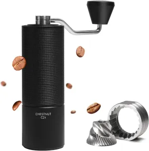TIMEMORE Chestnut C2S Manual Coffee Grinder Capacity 25g with CNC Stainless Steel Conical Burr, Internal Adjustable Setting, Double Bearing Positioning, C2S Black Hand Coffee Grinder