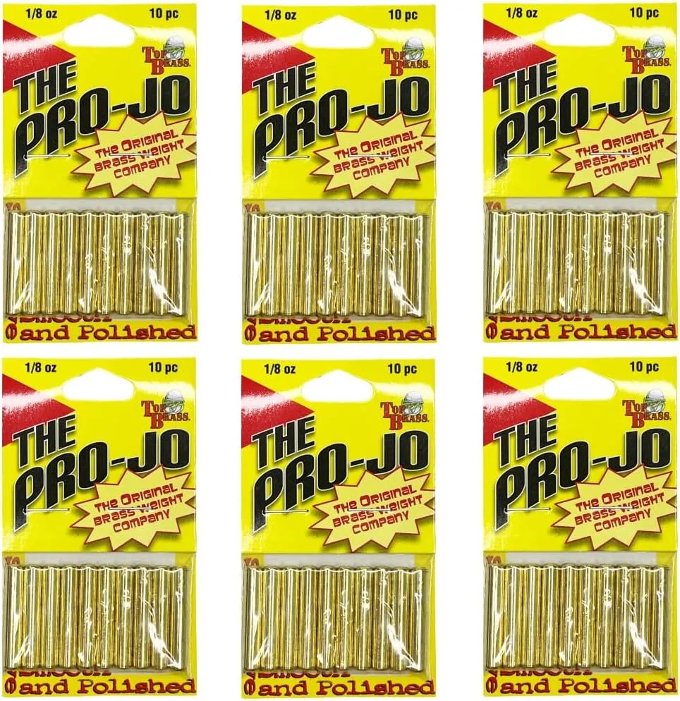 Top Brass Pro-Jo Brass Fishing Sinkers Six Packages, Perfect for Carolina, Finesse, Drop Shot, Split Shot Rigs