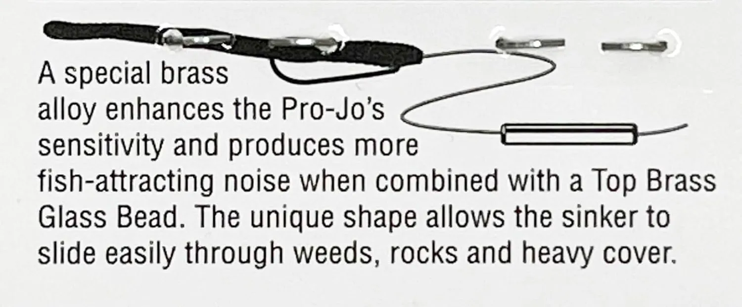Top Brass Pro-Jo Brass Fishing Sinkers Six Packages, Perfect for Carolina, Finesse, Drop Shot, Split Shot Rigs