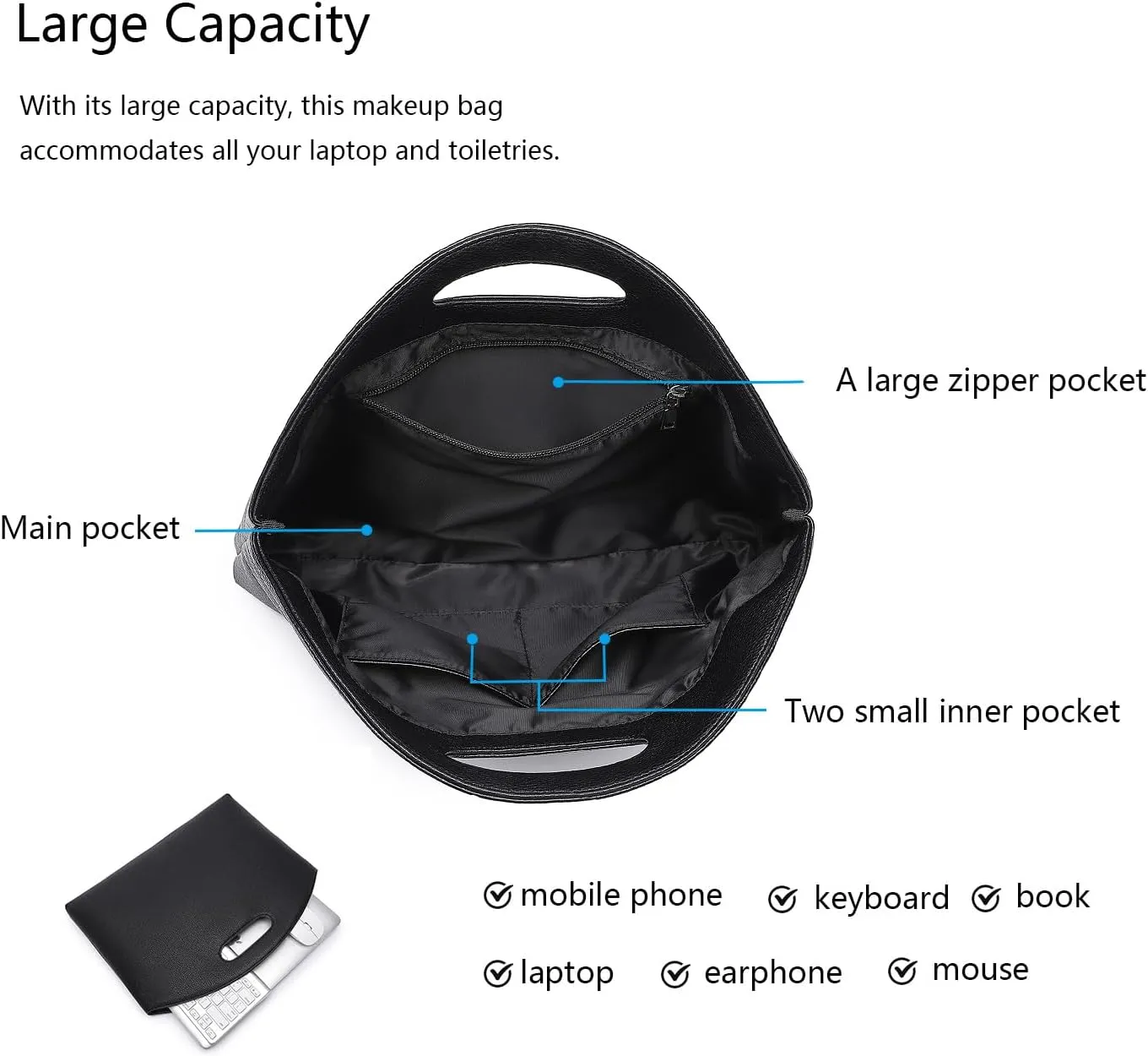 Top-Handle Bag with Sleek Design, Fits Laptops, Legal Size Documents and More - Perfect for Work or School