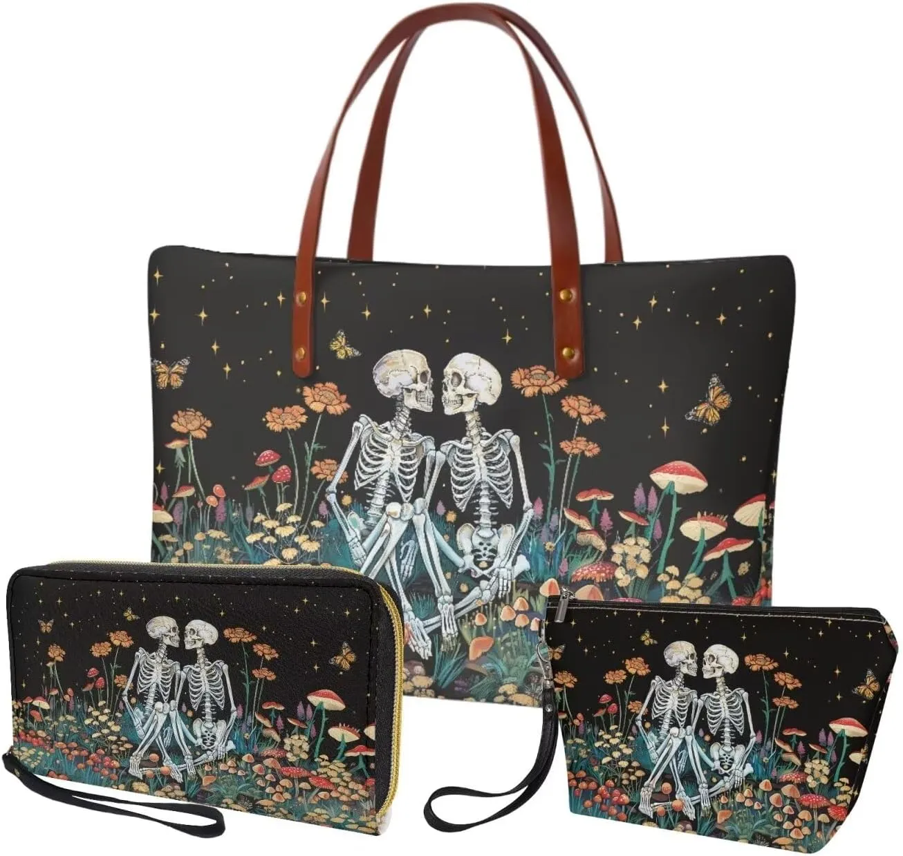 Top Handle Purse for Women, Large Tote Handbag With PU Wallet Set, Gift for Mom