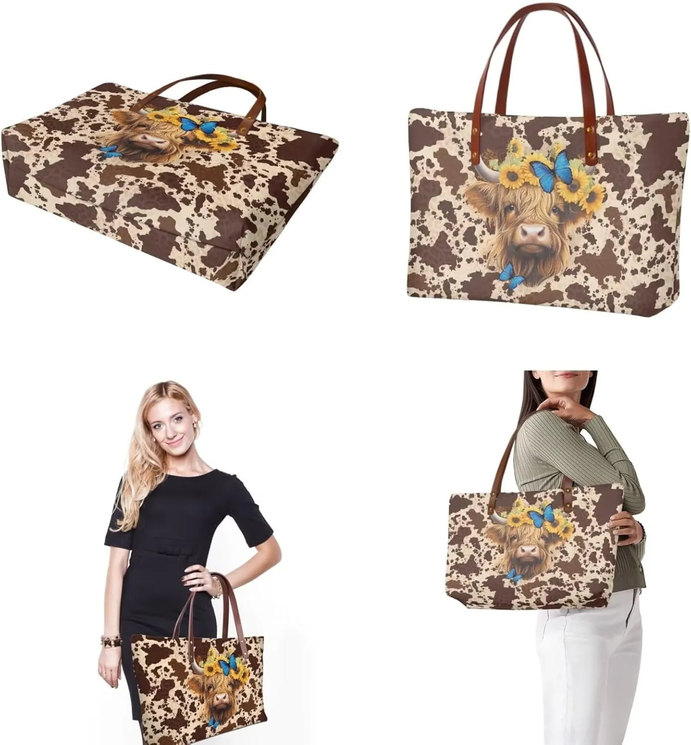 Top Handle Purse for Women, Large Tote Handbag With PU Wallet Set, Gift for Mom