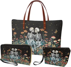 Top Handle Purse for Women, Large Tote Handbag With PU Wallet Set, Gift for Mom