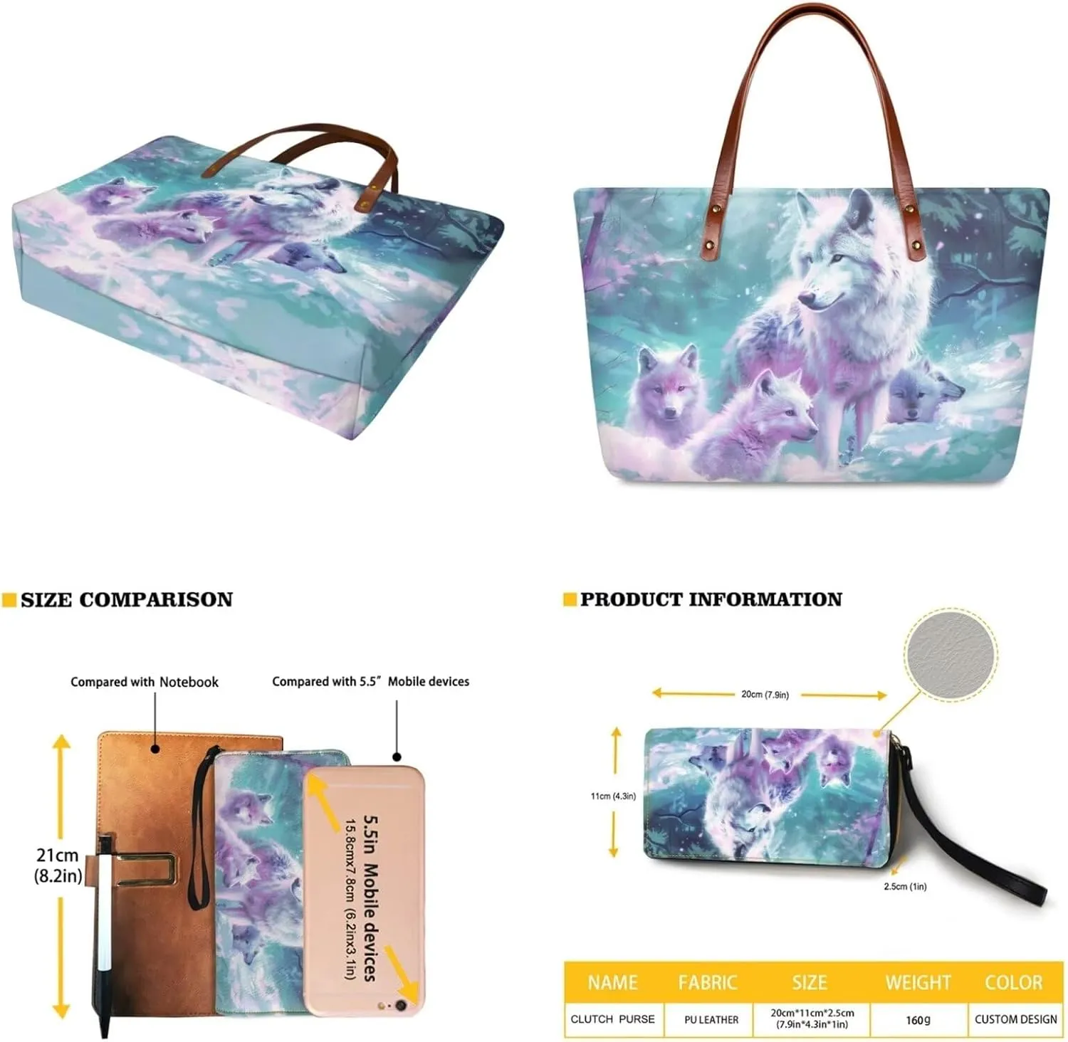 Top Handle Purse for Women, Large Tote Handbag With PU Wallet Set