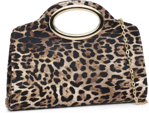 Top Metal Handle Clutch Bags for Women, Evening Handbag Shoulder Crossbody Purse with Chain