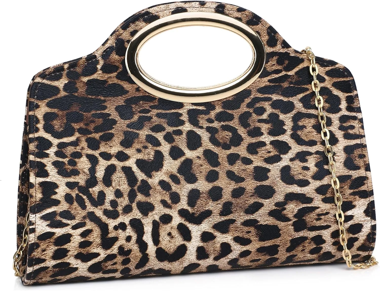 Top Metal Handle Clutch Bags for Women, Evening Handbag Shoulder Crossbody Purse with Chain