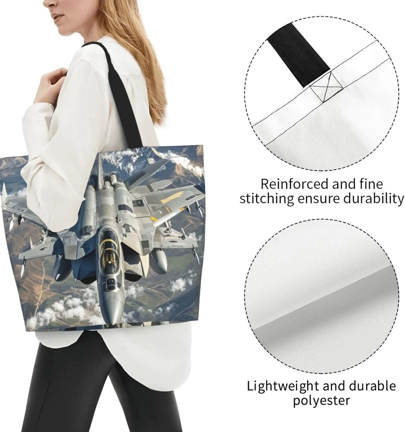 Tote Bag for Women Beach Lighthouse Grocery Bag Foldable Shopping Bags Reusable Large Tote Bag