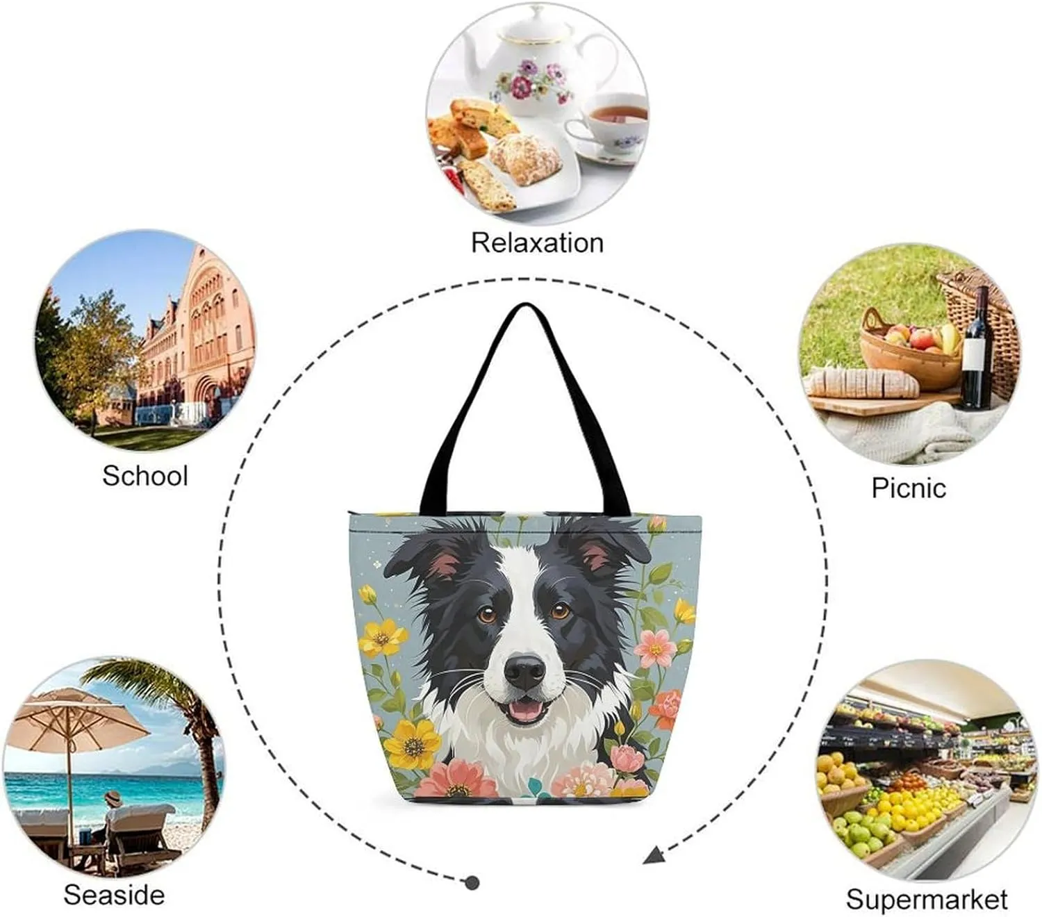 Tote Bag for Women Grocery Bag Christmas Gnome Foldable Shopping Bags Reusable Large Tote Bag