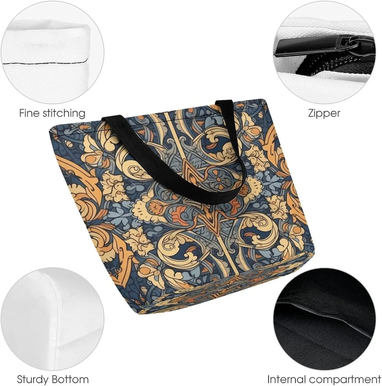 Tote Bag for Women Grocery Bag Golden Retriever Dog Foldable Shopping Bags Reusable Large Tote Bag