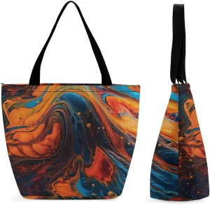 Tote Bag for Women Grocery Bag Lighthouse at Sunset Foldable Shopping Bags Reusable Large Tote Bag