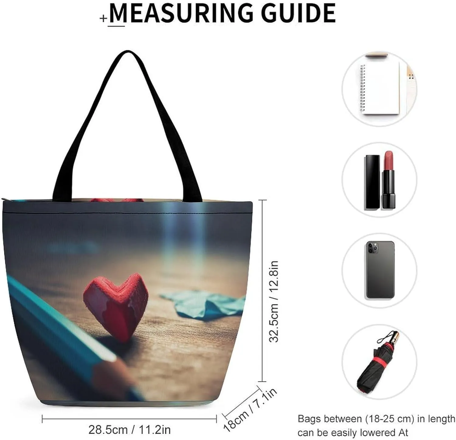 Tote Bag for Women Grocery Bag Rabbit Holding Heart Foldable Shopping Bags Reusable Large Tote Bag