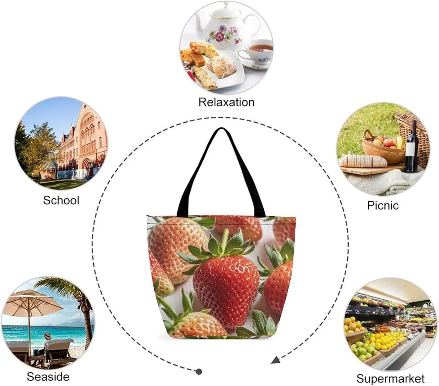 Tote Bag for Women Grocery Bag Special Ethnic Patterns Foldable Shopping Bags Reusable Large Tote Bag