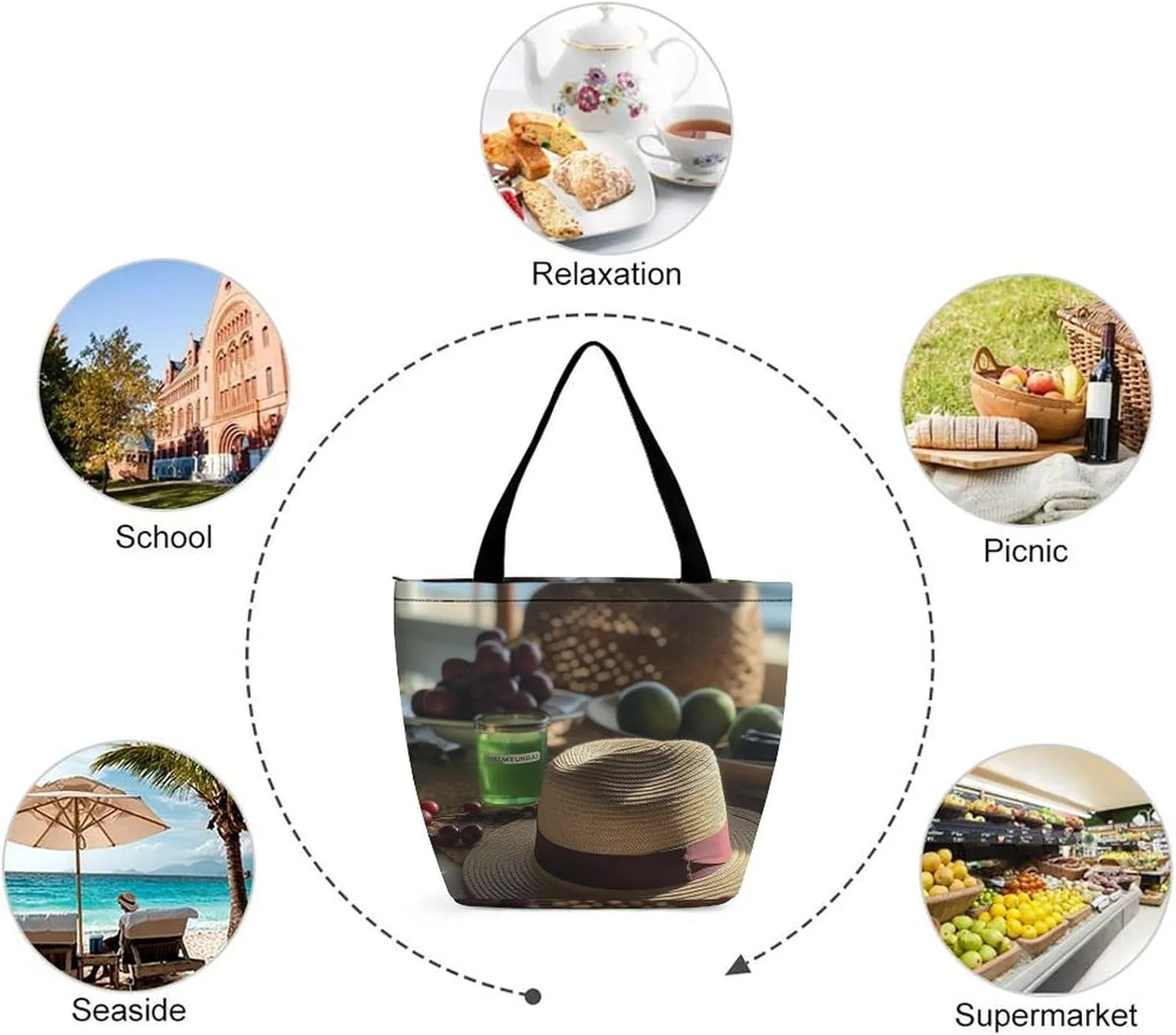 Tote Bag for Women Grocery Bag Special Ethnic Patterns Foldable Shopping Bags Reusable Large Tote Bag