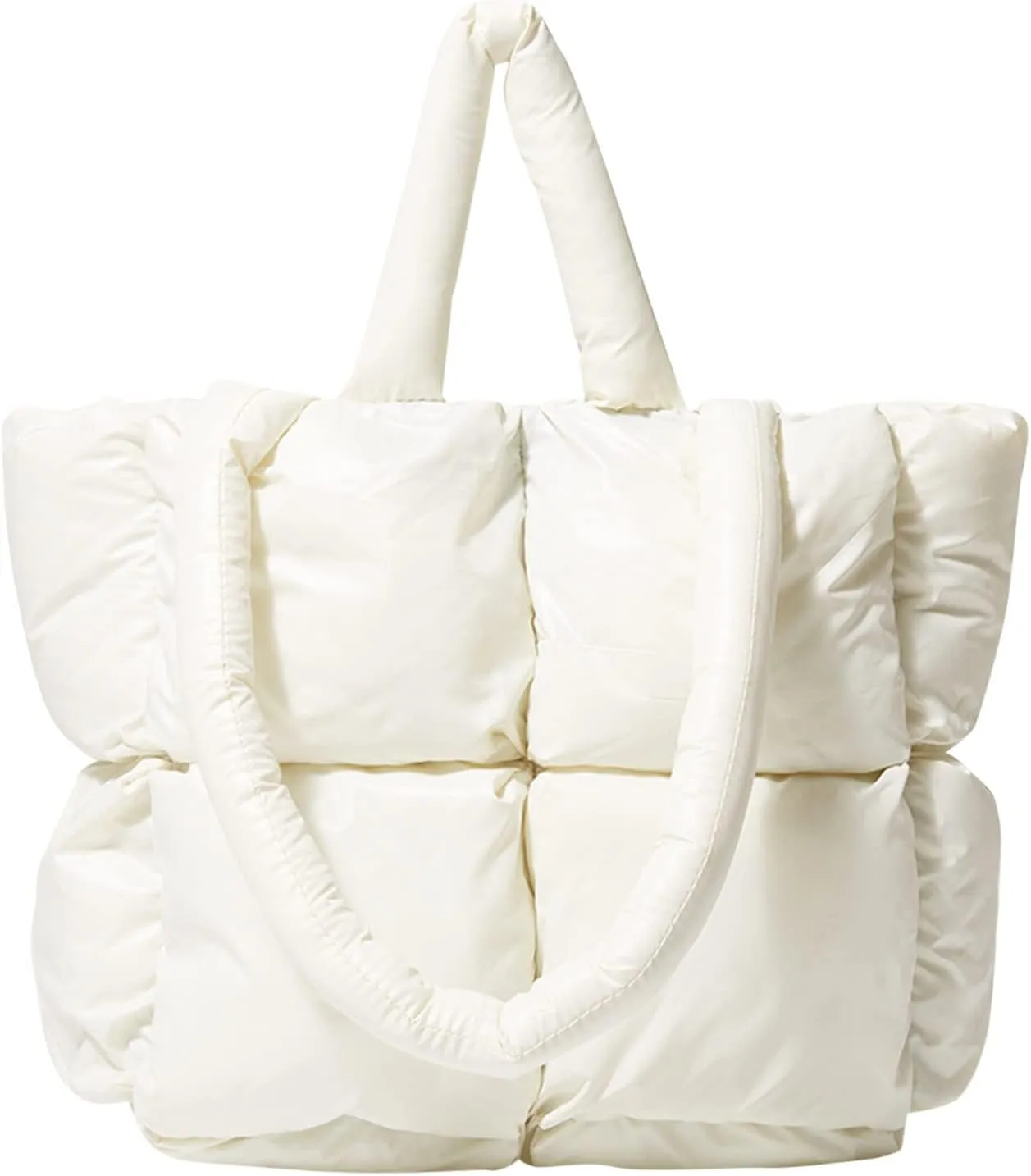 Tote Bag For Women Ladies Large Quilted Tote Bag Winter Soft Quilted Shoulder Bag Down Shoulder Bag Shopping Handbag H