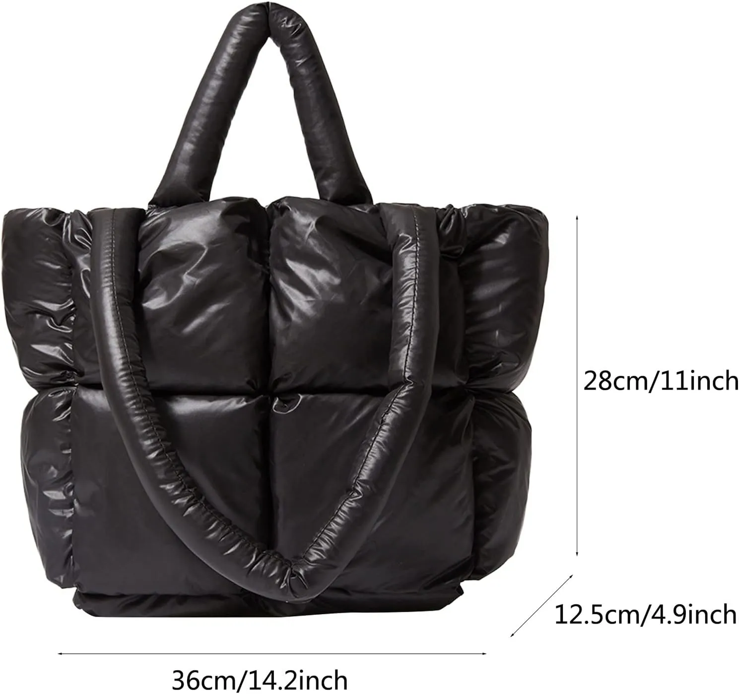Tote Bag For Women Ladies Large Quilted Tote Bag Winter Soft Quilted Shoulder Bag Down Shoulder Bag Shopping Handbag H