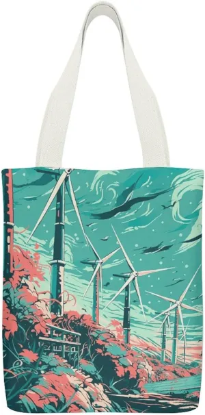 Tote Bag for Women Simple Windmill Diagram Printed Shoulder Bags Handbag Bag Work Totes for A Variety of Daily Uses