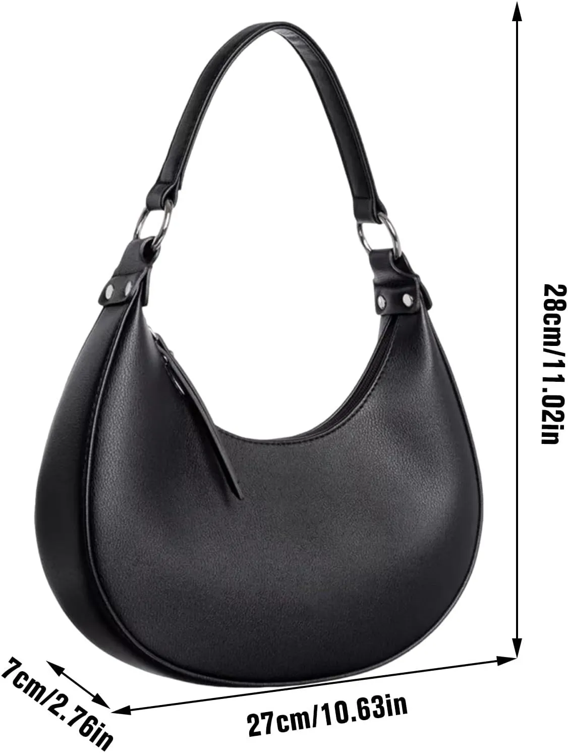 Tote Bag for Women Small Trendy Crescent Moon Lightweight Leather Handbag with Adjustable Shoulder Strap