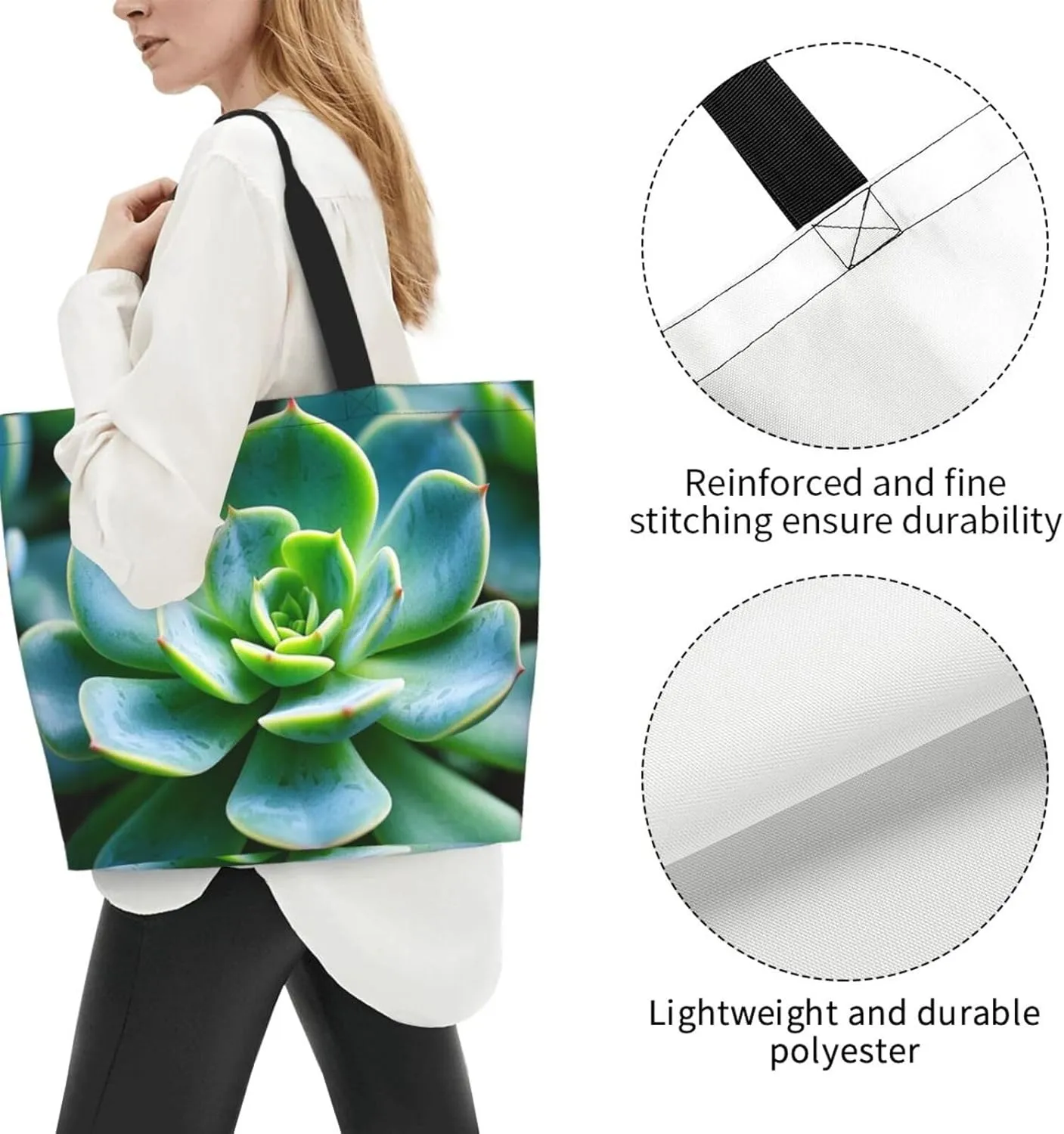 Tote Bag for Women Sunflower Field Sunset Grocery Bag Foldable Shopping Bags Reusable Large Tote Bag