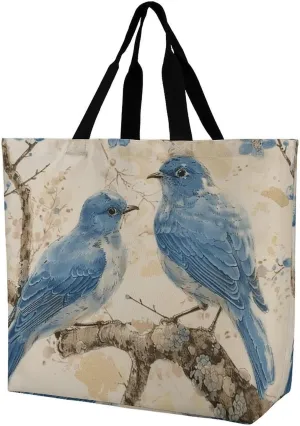 Tote Bag Grocery Bag for Women Shopping Bag Bluebird on The Branch Handbags Beach Bag Shoulder Bag for Shopping