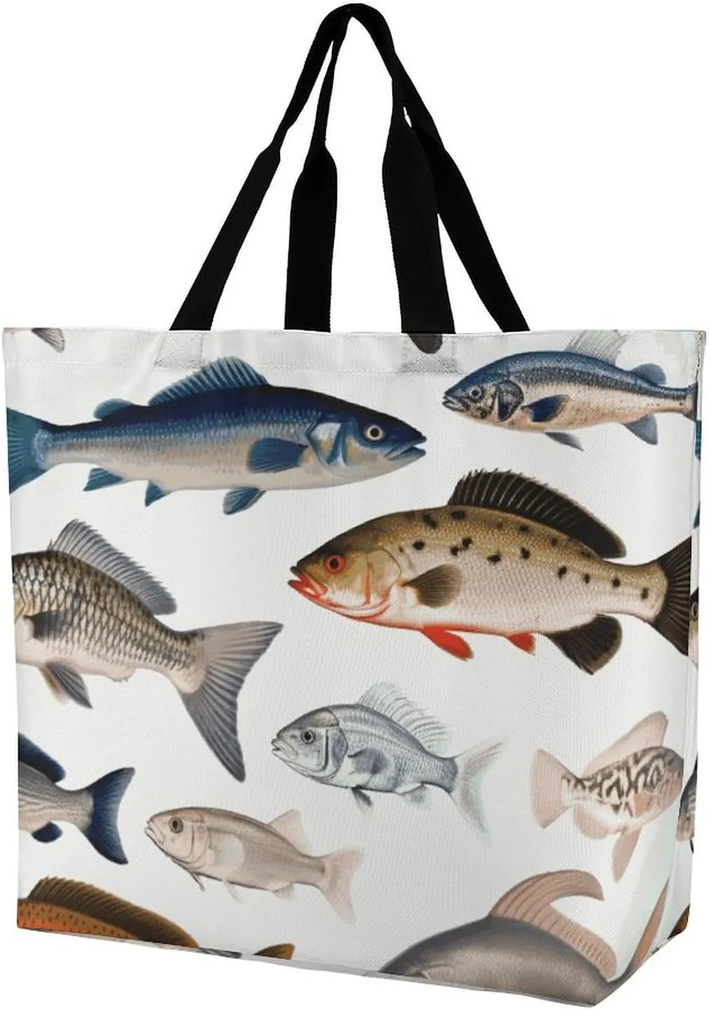 Tote Bag Grocery Bag for Women Shopping Bag Different Fish Handbags Beach Bag Shoulder Bag for Shopping