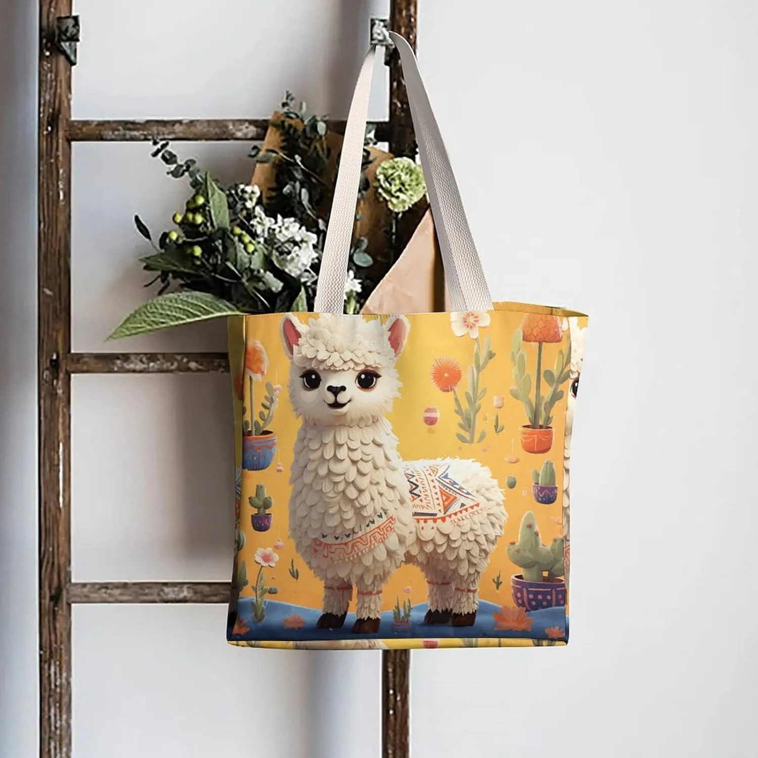 Tote Bag Laptop Handbag Cartoon Cute Otter Grocery Bag Canvas Shoulder Bag Crossbody Bag for Travel