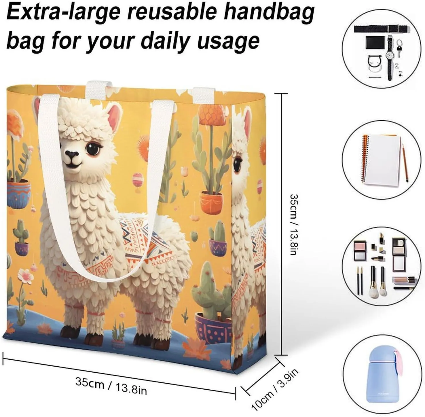 Tote Bag Laptop Handbag Cartoon Cute Otter Grocery Bag Canvas Shoulder Bag Crossbody Bag for Travel