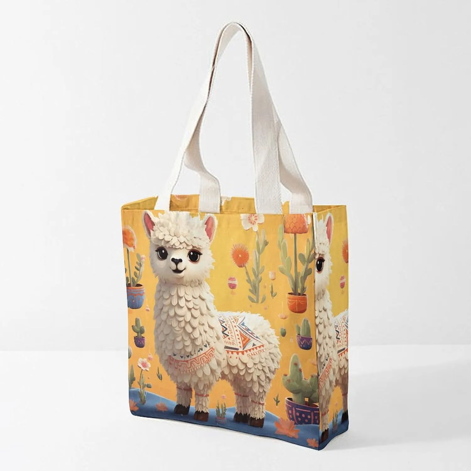 Tote Bag Laptop Handbag Cartoon Cute Otter Grocery Bag Canvas Shoulder Bag Crossbody Bag for Travel