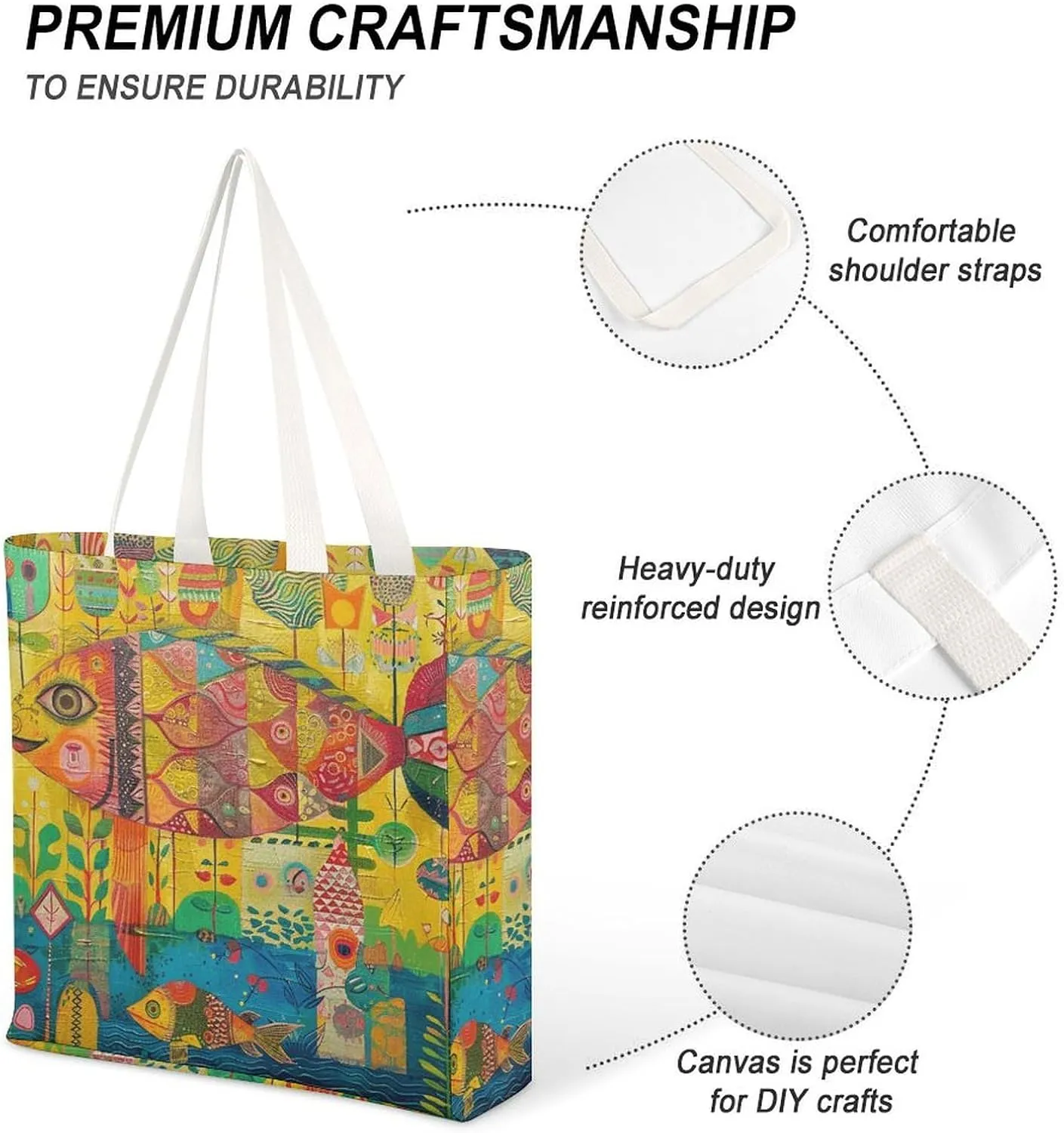 Tote Bag Laptop Handbag Classical Pattern Flowers Grocery Bag Canvas Shoulder Bag Crossbody Bag for Travel